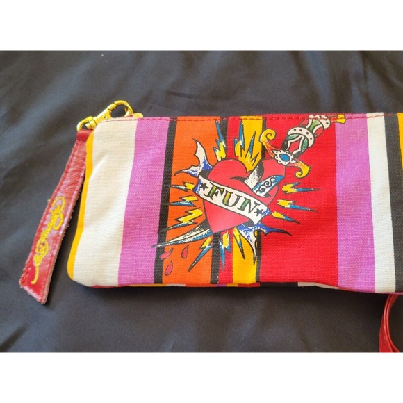 Ed Hardy Y2K Sally Embroidered Tote Bag w/ Wallet & Dust Cover Rare NEW Vintage - Picture 11 of 16